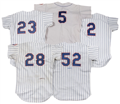 Lot of (5) 1970s New York Mets Game Used Jerseys - 1 Signed (JSA)